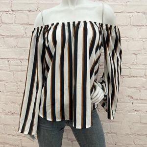 Striped off the Shoulder Top Rue21